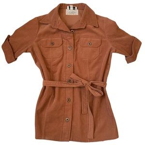 Vintage 1970s Dereta Corduroy Safari Belted Jacket